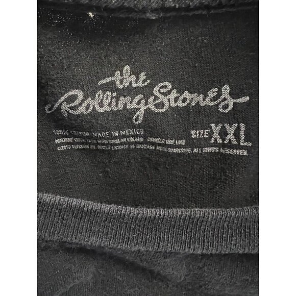 Rolling Stones Mens Black Graphic T-Shirt 2XL Stretch Music Logo Rock N Roll - Picture 6 of 6